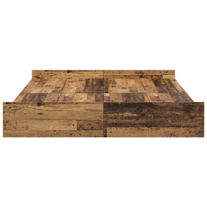 vidaXL Storage Bed Frame Reclaimed Wood 140 x 190 cm Engineered Wood