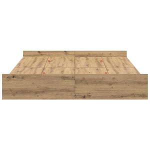 vidaXL Storage Bed Frame Artisan Oak 140 x 190 cm