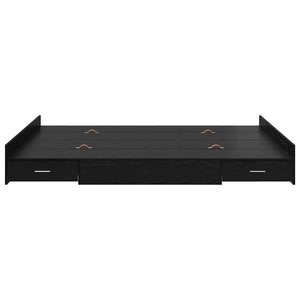 vidaXL Storage Bed Frame Black Oak-Look 135 x 190 cm