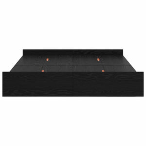 vidaXL Storage Bed Frame Black Oak-Look 135 x 190 cm