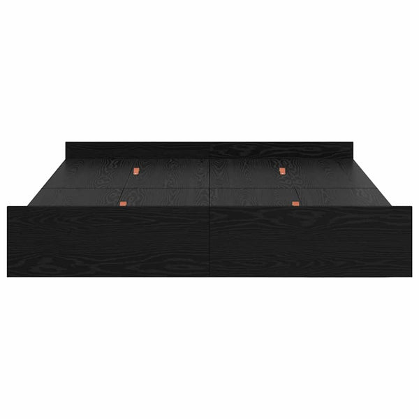 vidaXL Storage Bed Frame Black Oak-Look 135 x 190 cm