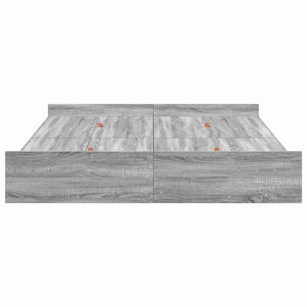 vidaXL Storage Bed Frame Sonoma Grey 135 x 190 cm