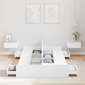 vidaXL Storage Bed Frame White 120 x 190 cm Engineered Wood