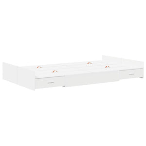 vidaXL Storage Bed Frame White 120 x 190 cm Engineered Wood