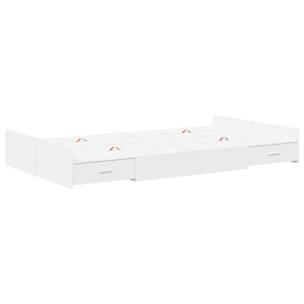 vidaXL Storage Bed Frame White 120 x 190 cm Engineered Wood