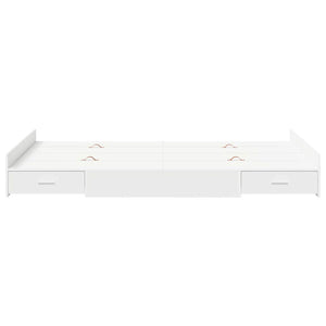 vidaXL Storage Bed Frame White 120 x 190 cm Engineered Wood