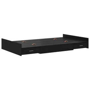 vidaXL Storage Bed Frame Black Oak-Look 120 x 190 cm