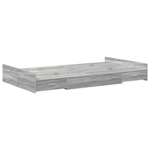 vidaXL Storage Bed Frame Sonoma Grey 120 x 190 cm