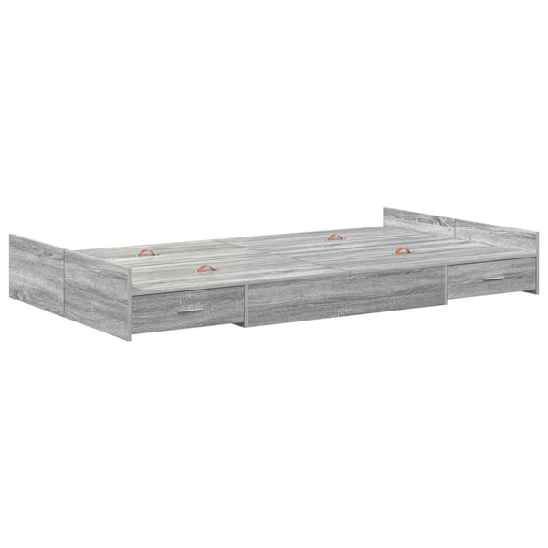 vidaXL Storage Bed Frame Sonoma Grey 120 x 190 cm