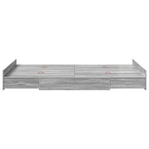 vidaXL Storage Bed Frame Sonoma Grey 120 x 190 cm