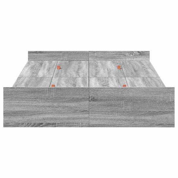 vidaXL Storage Bed Frame Sonoma Grey 120 x 190 cm