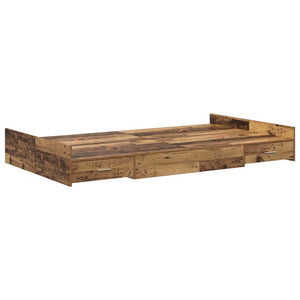 vidaXL Storage Bed Frame Reclaimed Wood 120 x 190 cm Engineered Wood