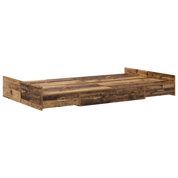 vidaXL Storage Bed Frame Reclaimed Wood 120 x 190 cm Engineered Wood