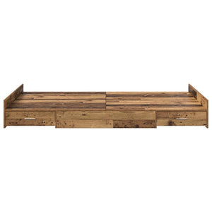 vidaXL Storage Bed Frame Reclaimed Wood 120 x 190 cm Engineered Wood