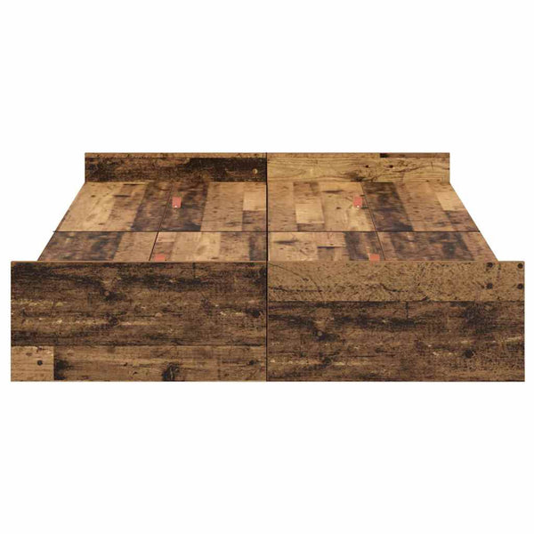 vidaXL Storage Bed Frame Reclaimed Wood 120 x 190 cm Engineered Wood