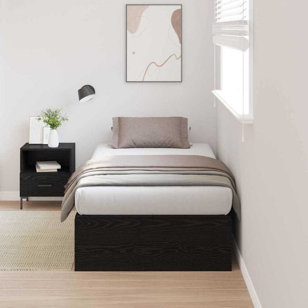 vidaXL Storage Bed Frame Black Oak-Look 80 x 200 cm