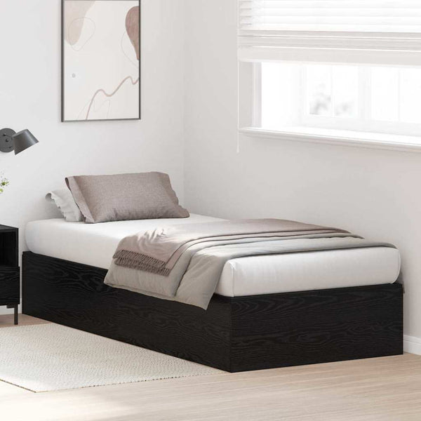 vidaXL Storage Bed Frame Black Oak-Look 80 x 200 cm