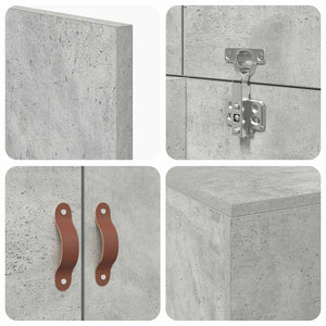 vidaXL Storage Bed Frame Concrete Grey 80 x 200 cm Engineered Wood