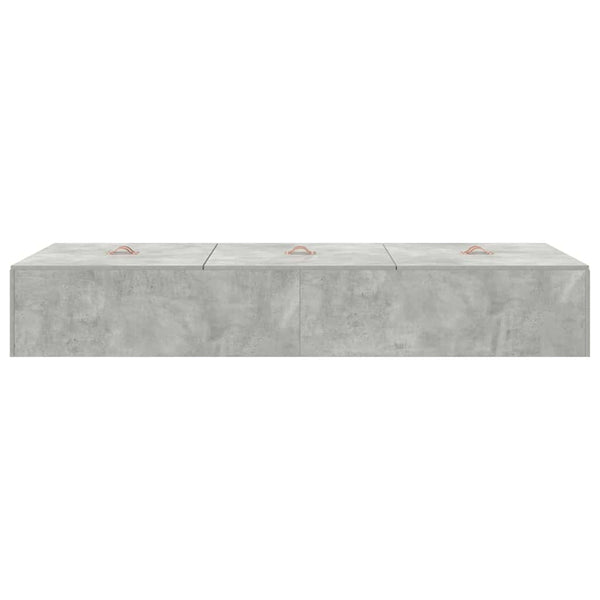 vidaXL Storage Bed Frame Concrete Grey 80 x 200 cm Engineered Wood