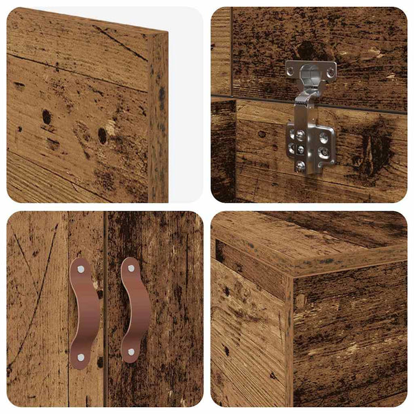 vidaXL Storage Bed Frame Reclaimed Wood 80 x 200 cm Engineered Wood