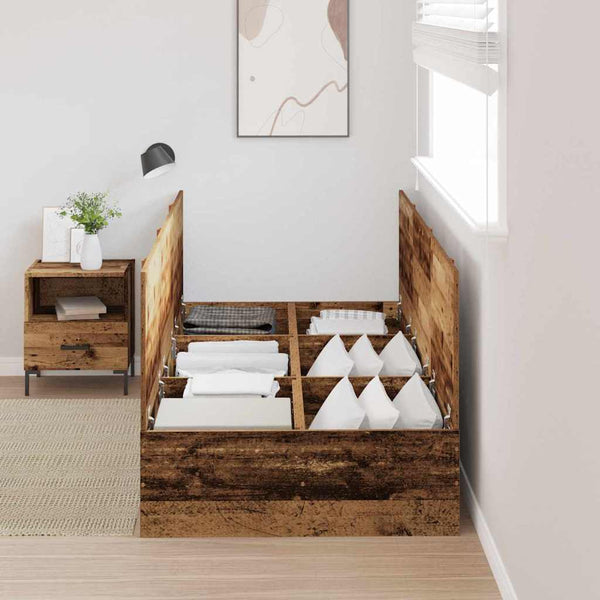 vidaXL Storage Bed Frame Reclaimed Wood 80 x 200 cm Engineered Wood