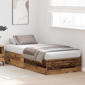 vidaXL Storage Bed Frame Reclaimed Wood 80 x 200 cm Engineered Wood
