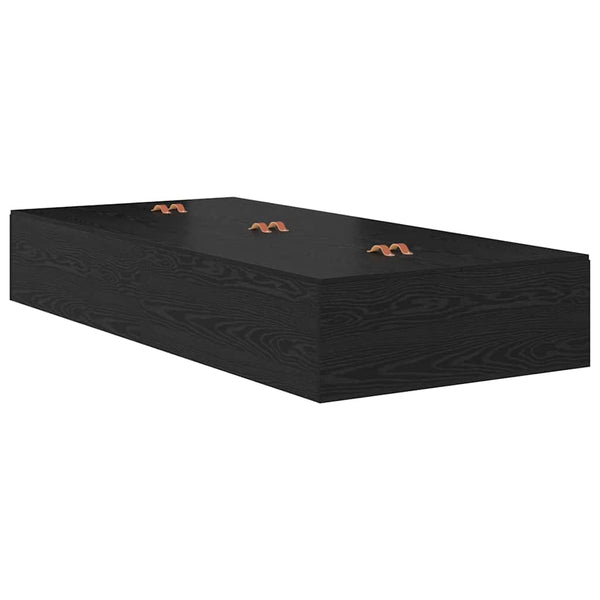 vidaXL Storage Bed Frame Black Oak-Look 90 x 200 cm