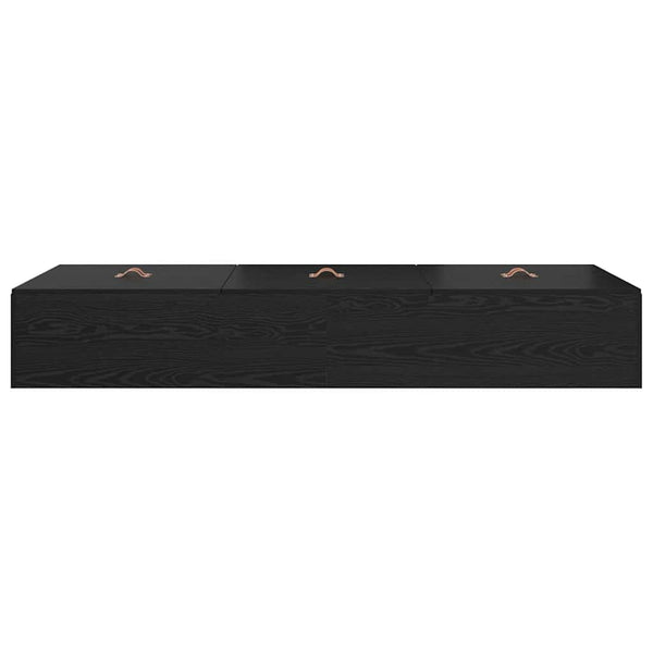 vidaXL Storage Bed Frame Black Oak-Look 90 x 200 cm
