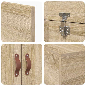 vidaXL Storage Bed Frame Sonoma Oak 90 x 200 cm Engineered Wood