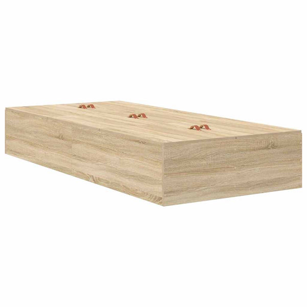 vidaXL Storage Bed Frame Sonoma Oak 90 x 200 cm Engineered Wood