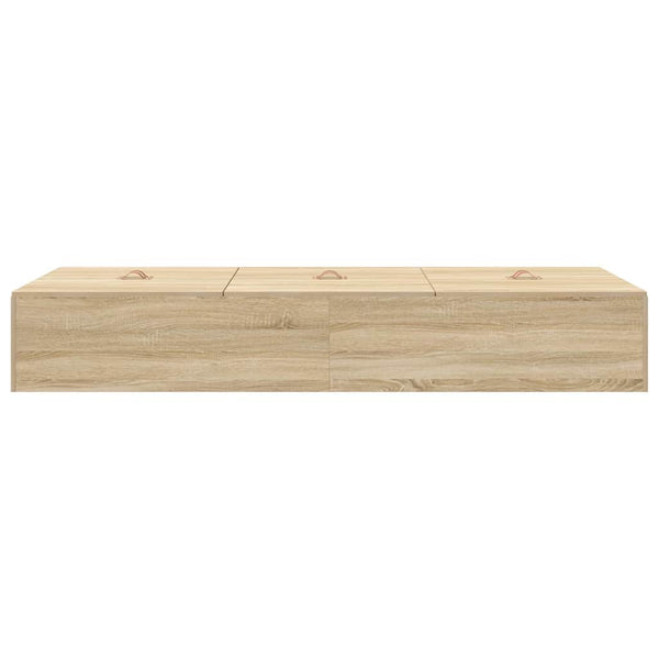 vidaXL Storage Bed Frame Sonoma Oak 90 x 200 cm Engineered Wood