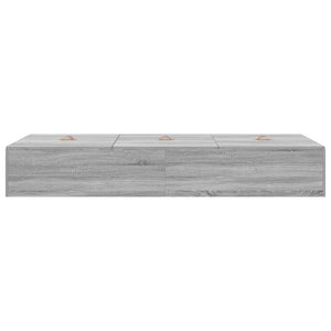 vidaXL Storage Bed Frame with Storage Sonoma Grey 90 x 200 cm