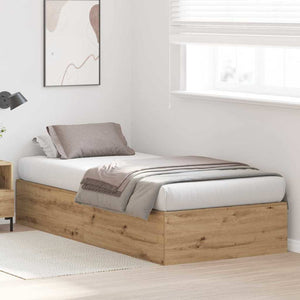 vidaXL Storage Bed Frame with Storage Artisan Oak 90 x 200 cm