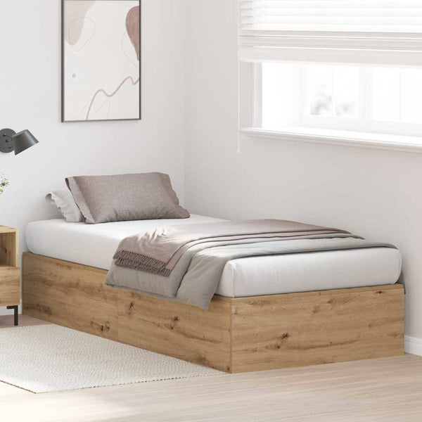 vidaXL Storage Bed Frame with Storage Artisan Oak 90 x 200 cm