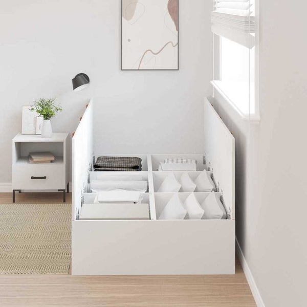 vidaXL Storage Bed Frame White 100 x 200 cm Engineered Wood