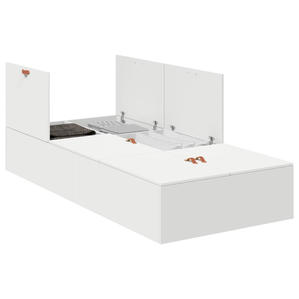 vidaXL Storage Bed Frame White 100 x 200 cm Engineered Wood