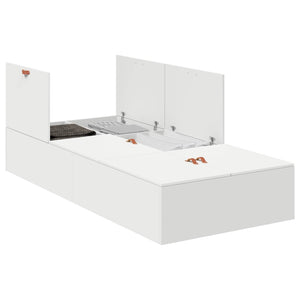 vidaXL Storage Bed Frame White 100 x 200 cm Engineered Wood
