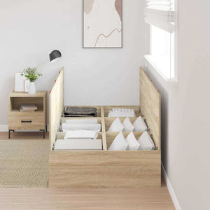 vidaXL Storage Bed Frame with Storage Sonoma Oak 100 x 200 cm