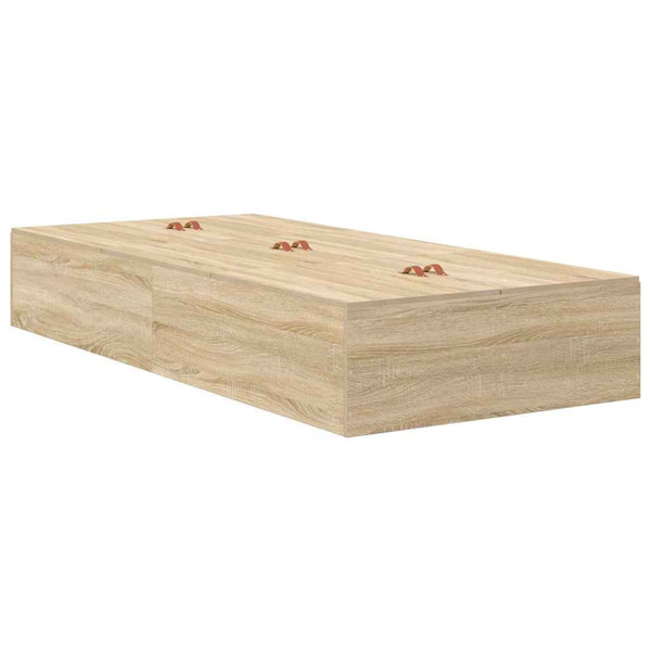 vidaXL Storage Bed Frame with Storage Sonoma Oak 100 x 200 cm
