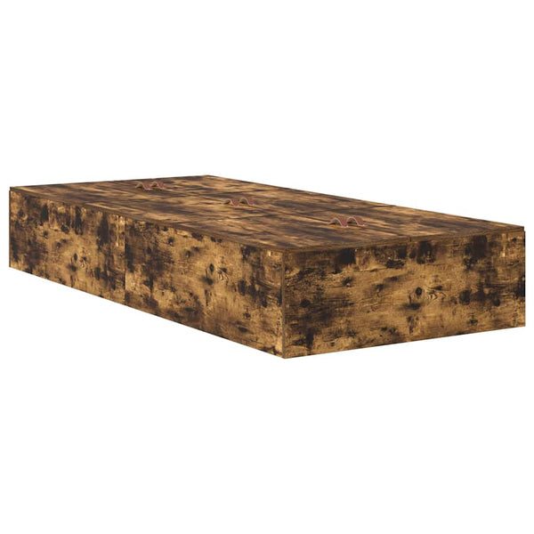 vidaXL Storage Bed Frame Smoked Oak 100 x 200 cm