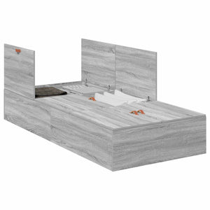 vidaXL Storage Bed Frame Sonoma Grey 100 x 200 cm