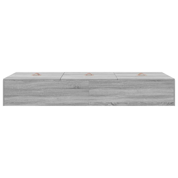 vidaXL Storage Bed Frame Sonoma Grey 100 x 200 cm