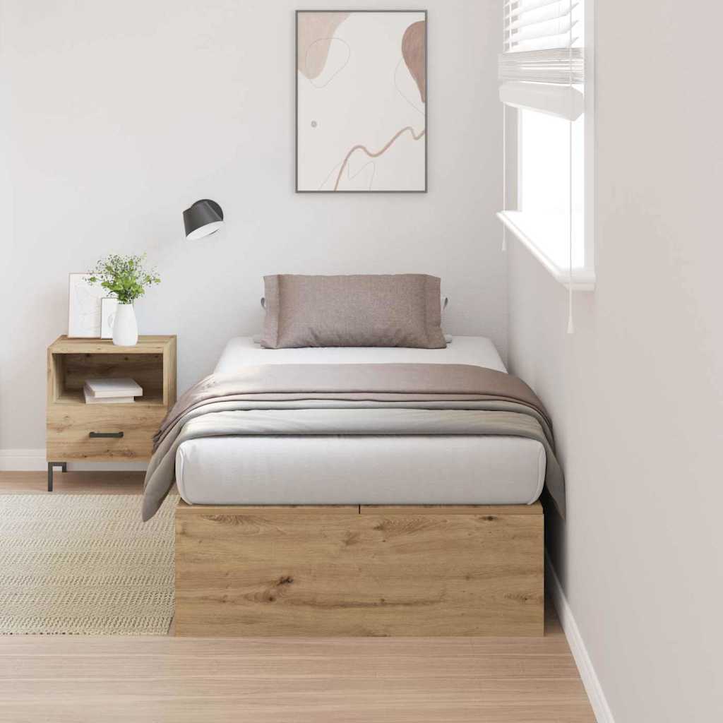 vidaXL Storage Bed Frame Artisan Oak 100 x 200 cm