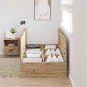 vidaXL Storage Bed Frame Artisan Oak 100 x 200 cm