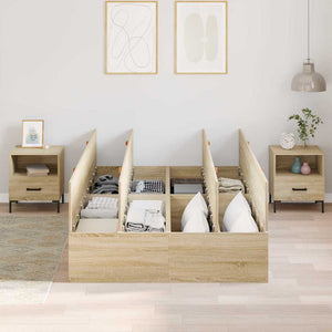 vidaXL Storage Bed Frame with Storage Sonoma Oak 120 x 200 cm