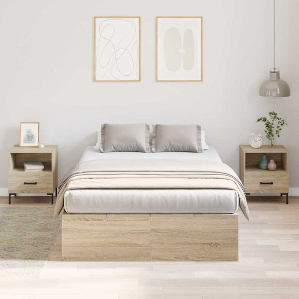 vidaXL Storage Bed Frame with Storage Sonoma Oak 120 x 200 cm