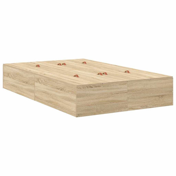 vidaXL Storage Bed Frame with Storage Sonoma Oak 120 x 200 cm