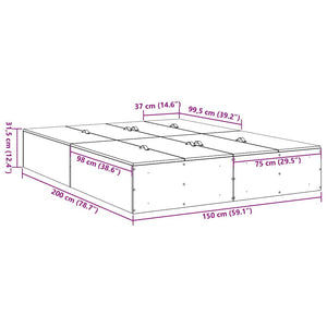 vidaXL Storage Bed Frame with Storage Sonoma Oak 150 x 200 cm