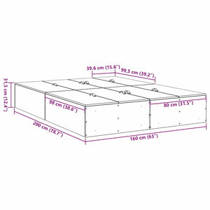 vidaXL Storage Bed Frame with Storage Sonoma Oak 160 x 200 cm