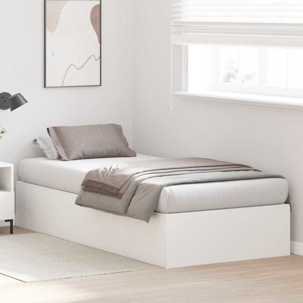 vidaXL Storage Bed Frame White 90 x 190 cm Engineered Wood
